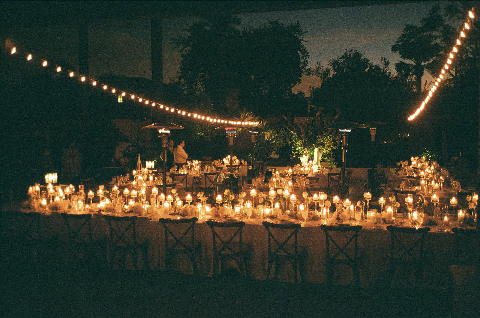 Candlelit outdoor wedding reception at Royal Palms Resort